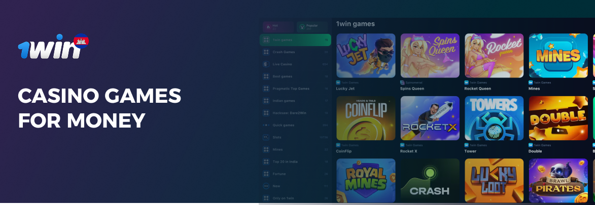 Exploring casino games and slots at 1win Cambodia